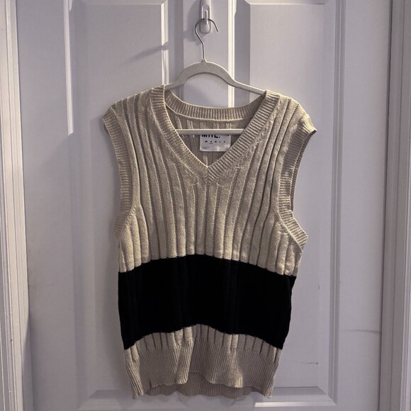 MHL. by Margaret Howell Knit Vest – Cream & Black